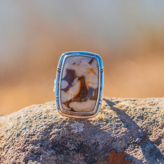Athena Ring - Peanut Jasper Rectangle – view 4 – handcrafted gemstone jewelry by Chida Gems