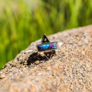 Burmuda Triangle Ring - Purple Mosaic Turquoise