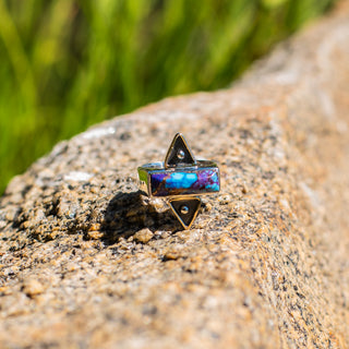 Burmuda Triangle Ring - Purple Mosaic Turquoise