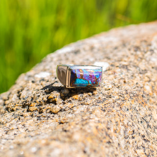 Burrano Ring - Purple Mosaic Turquoise