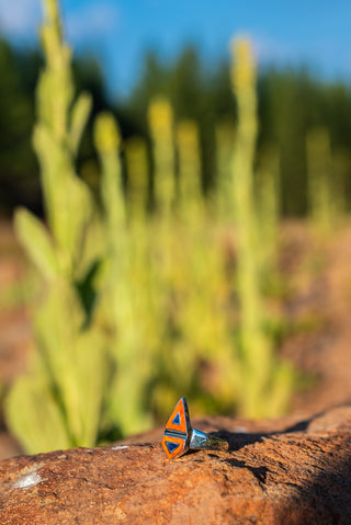 Malta Triangle Ring - Orange and Blue