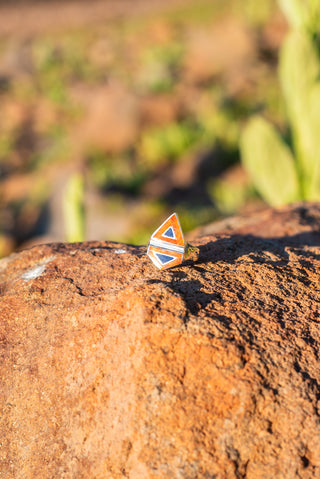 Malta Triangle Ring - Orange and Blue