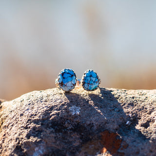 Monterey Double Stone Ring - Golden Hills Turquoise – view 6 – handcrafted gemstone jewelry by Chida Gems