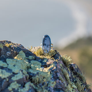 Athena Ring - Dendritic Agate Oval