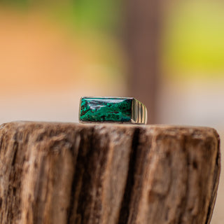 Lima Band Ring - Malachite – handcrafted gemstone jewelry by Chida Gems
