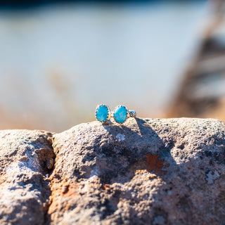 Monterey Double Stone Ring - Larimar – view 6 – handcrafted gemstone jewelry by Chida Gems