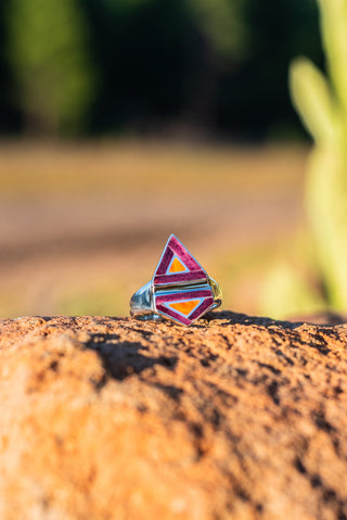 Malta Triangle Ring - Purple and Orange