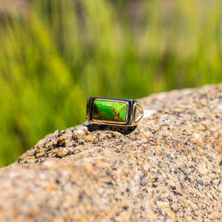 Tahoe Ring - Green Mosaic Turquoise