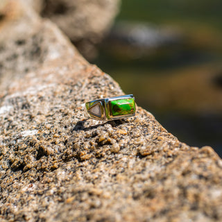 Tahoe Ring - Green Mosaic Turquoise