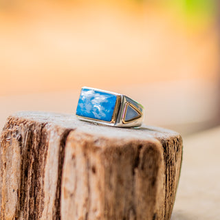 Tahoe Ring - Sky Plume Agate – handcrafted gemstone jewelry by Chida Gems